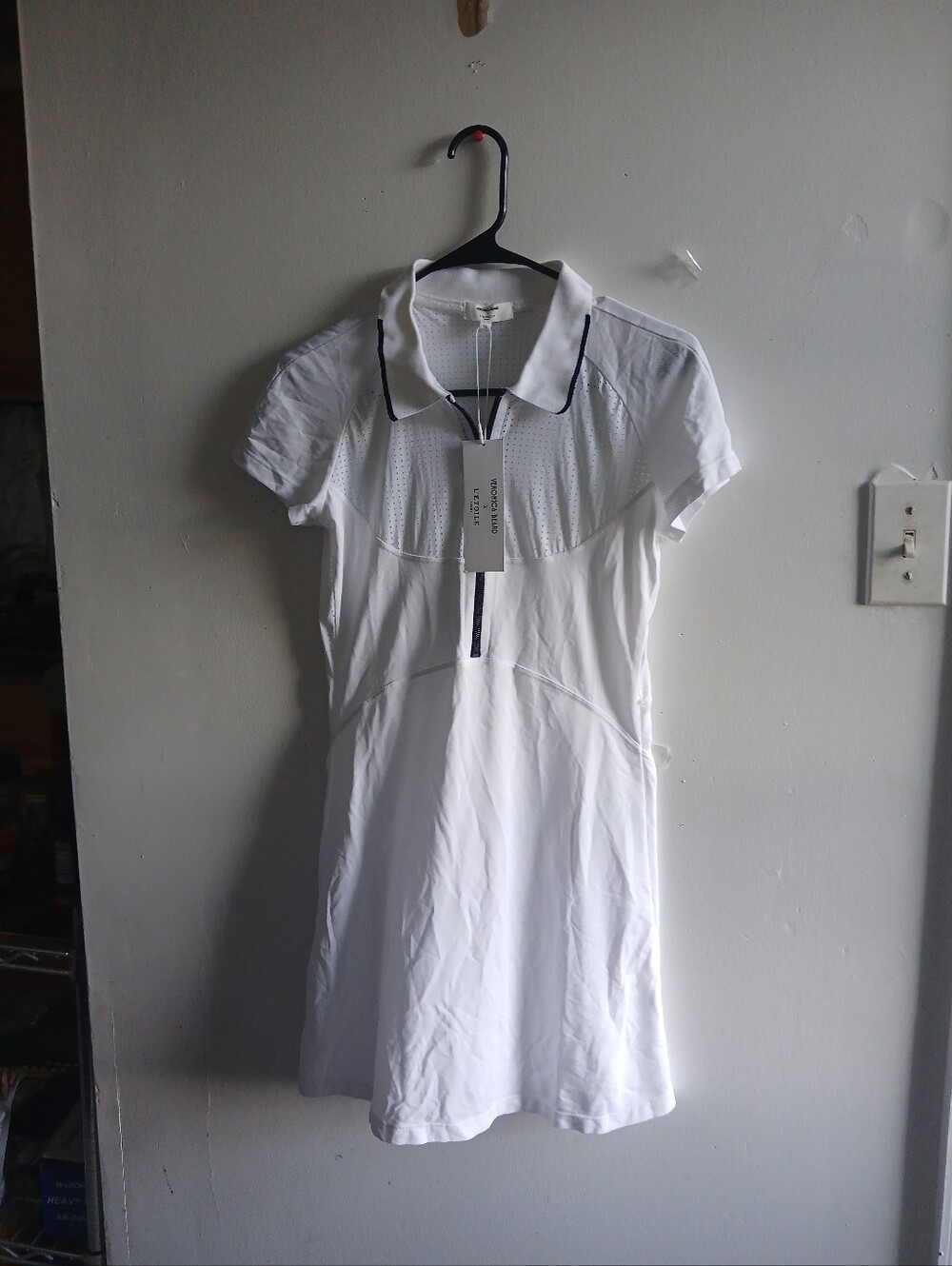 Veronica Beard White Dress with Black Trim